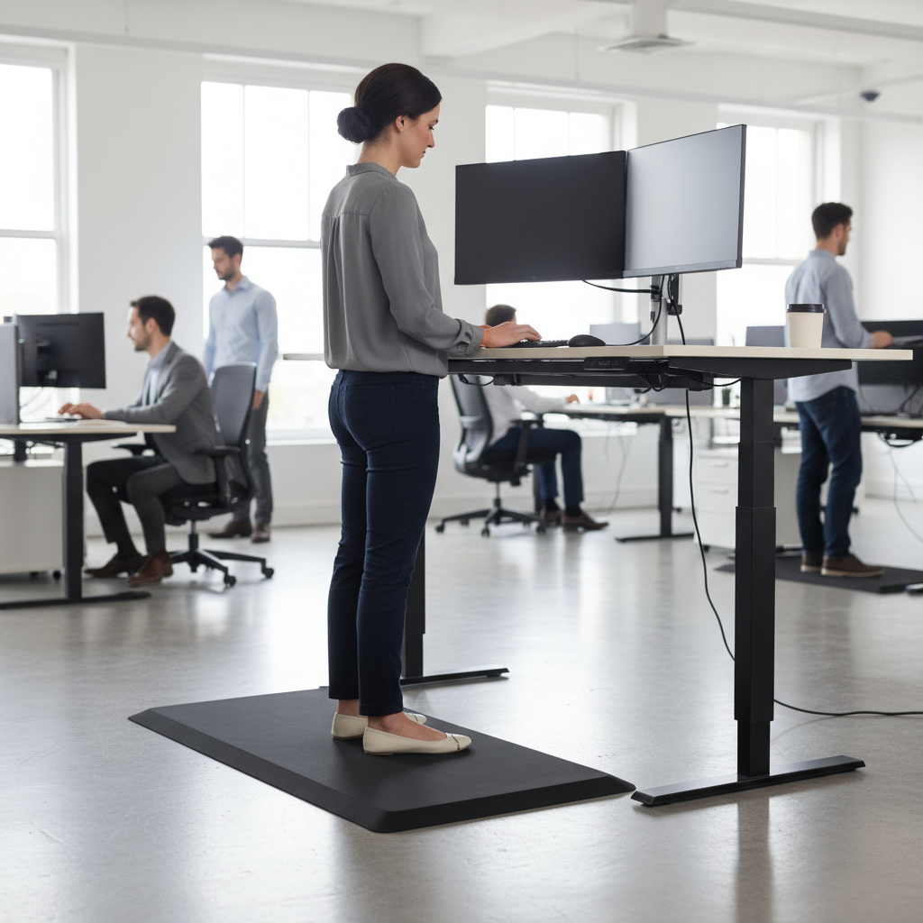 Premium Active Anti-Fatigue Standing Desk Mat 50 x 100cm for Ergonomic Support and Comfort