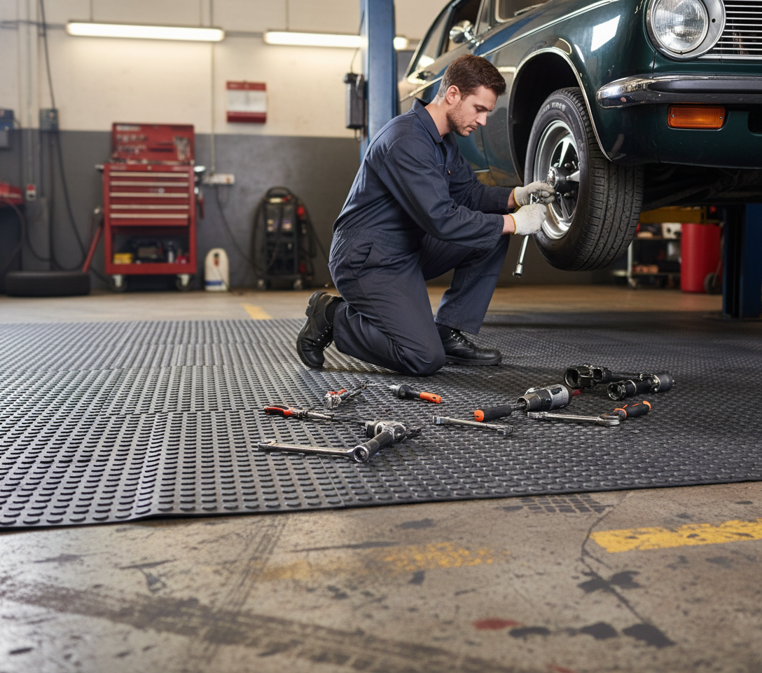 Premium Non-Slip Rubber Roll Matting 10m x 1.2m x 3mm for Traction, Noise Reduction, and Floor Protection