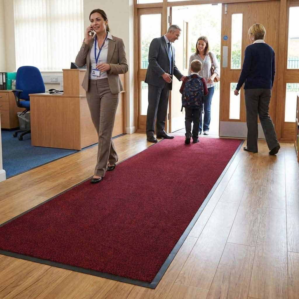 Premium Plush Vinyl Runner Roll Matting for Light to Medium Traffic Areas - Durable, Slip-Resistant and Customizable Lengths up to 25m