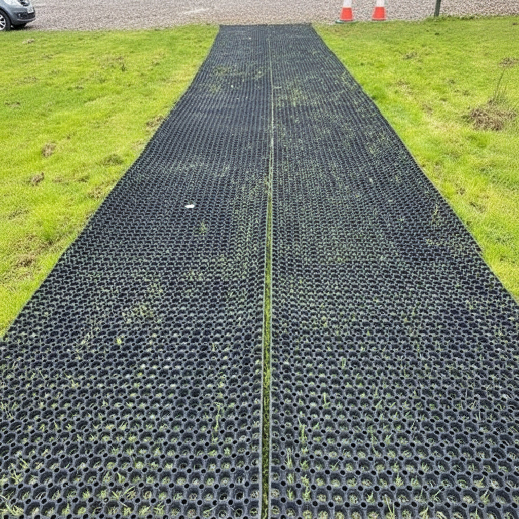 Heavy Duty Rubber Grass Mats - Professional Flat Installation for Car Parks UK