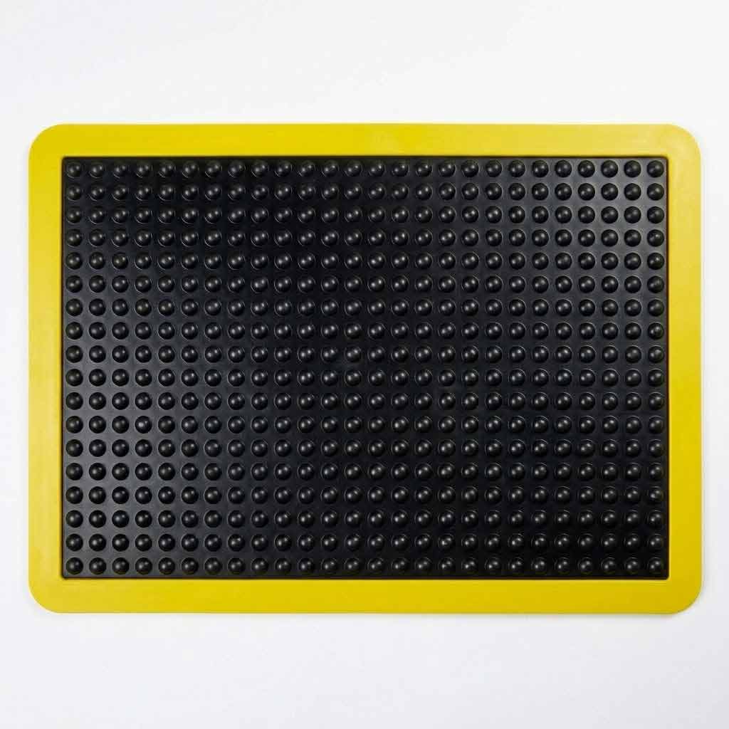 Premium Safety Anti-Fatigue Mat with Yellow Border - Ergonomic Design for Comfort and Safety in the Workplace