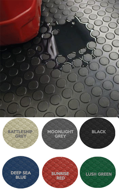 Studded Oil Resistant Flooring - Slip Not Co Uk