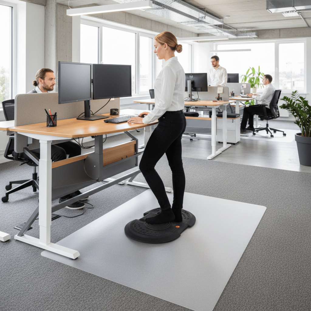 Premium Active Anti-Fatigue Standing Desk Mat 50 x 76cm with Non-Slip Base and Ergonomic Support for Enhanced Comfort