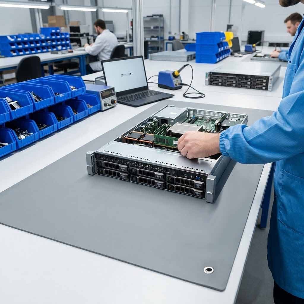 Premium Dual Layer Conductive Rubber ESD Matting - 60cm x 120cm for Safe Electronic Handling and Grounding