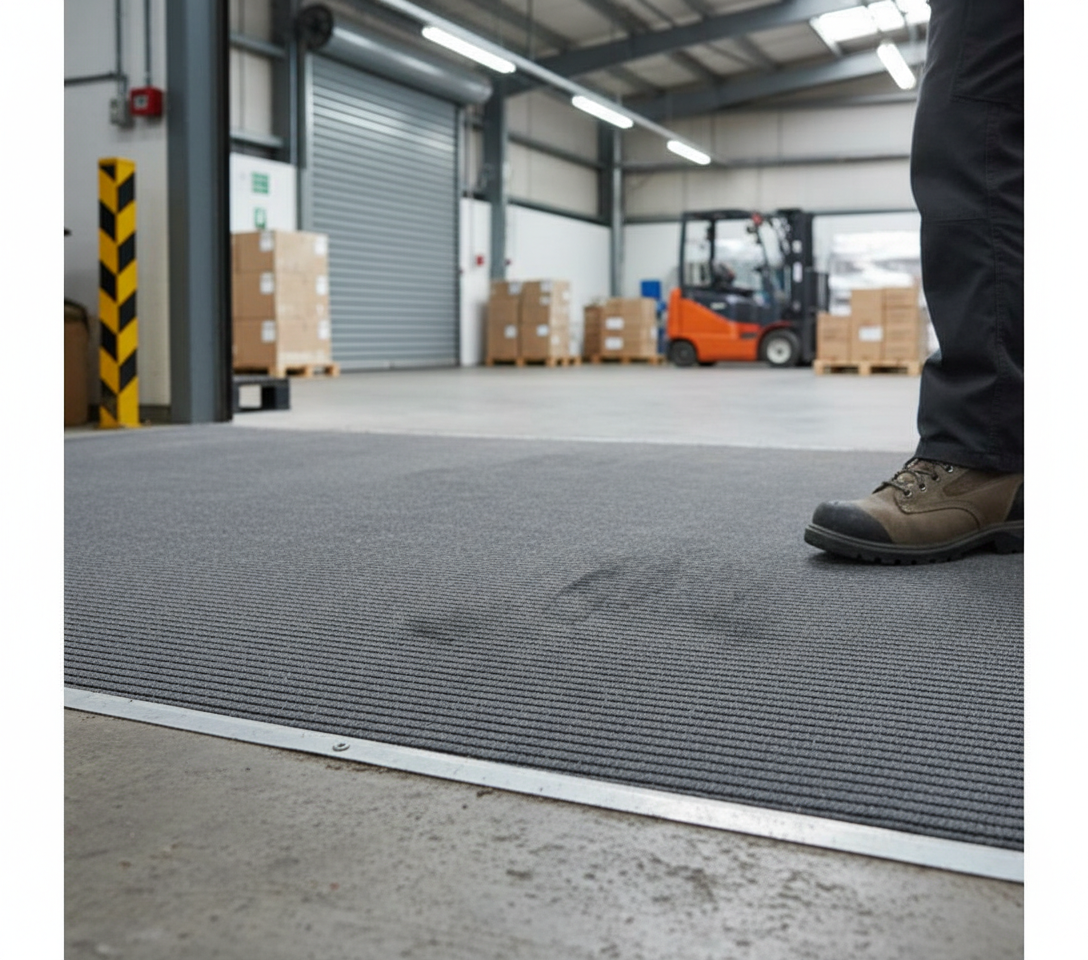 Premium Heavy Duty Entry Roll Matting with Open Grid Construction for Dirt and Moisture Control in Commercial Environments