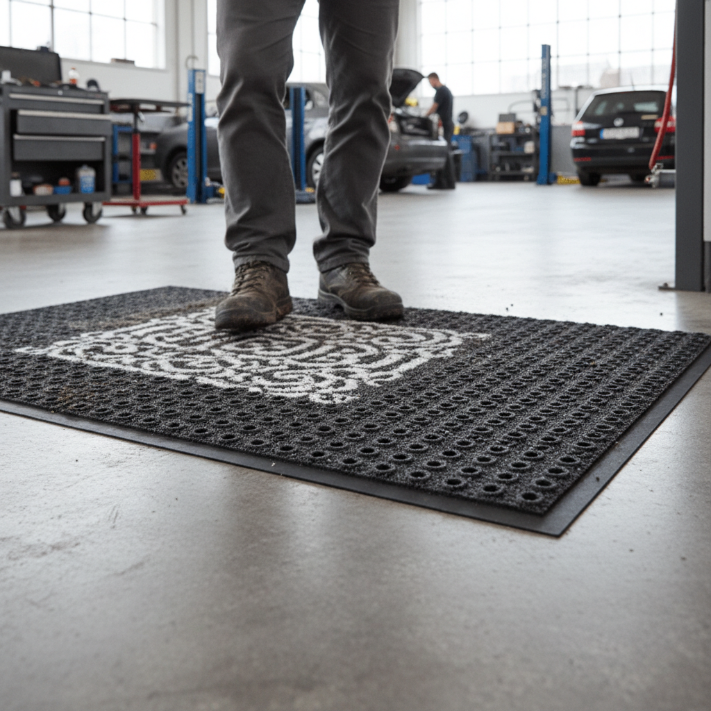 Premium Outdoor Heavy Duty Logo Mat with Drainage Holes for Safe Entrances and Branding