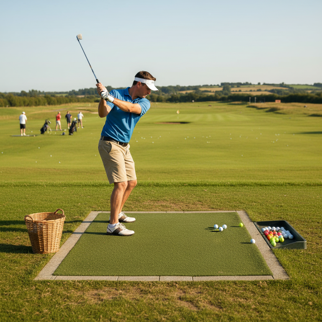 Premium Artificial Grass with 45mm Multi-Length Hybrid Pile for Golf Tees and Landscaping Applications