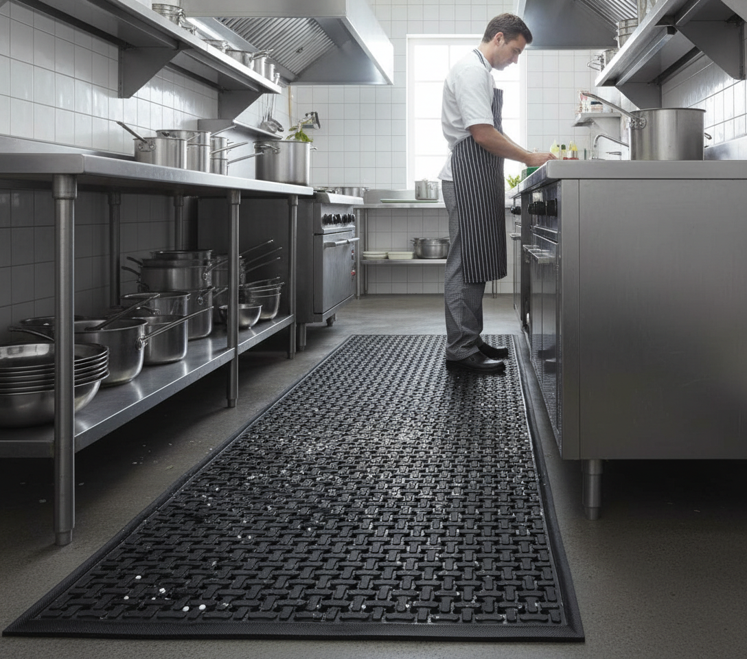 Premium Anti-Microbial Rubber Mats with Non-Slip Design for Hygiene and Safety in Various Settings