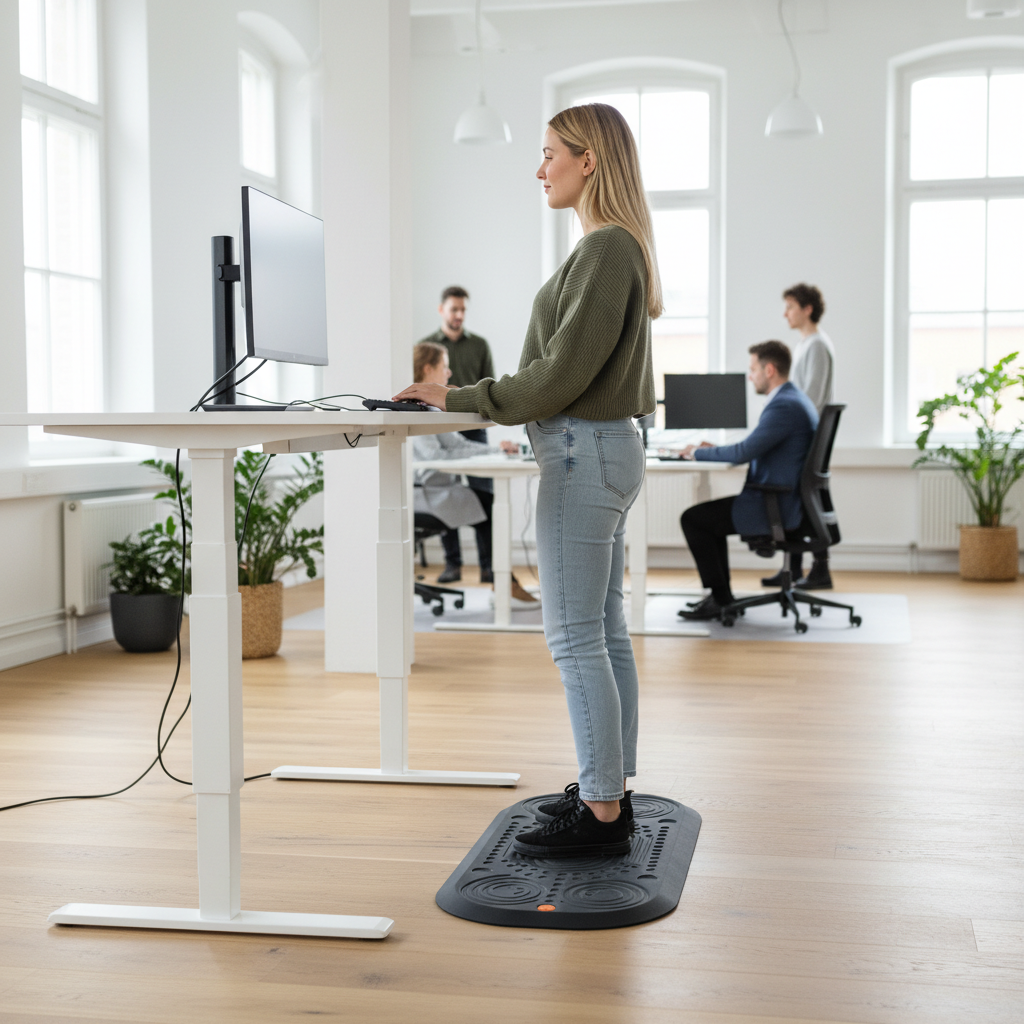 Premium Active Anti-Fatigue Standing Desk Mat 50 x 100cm with Non-Slip Base for Ergonomic Comfort and Support
