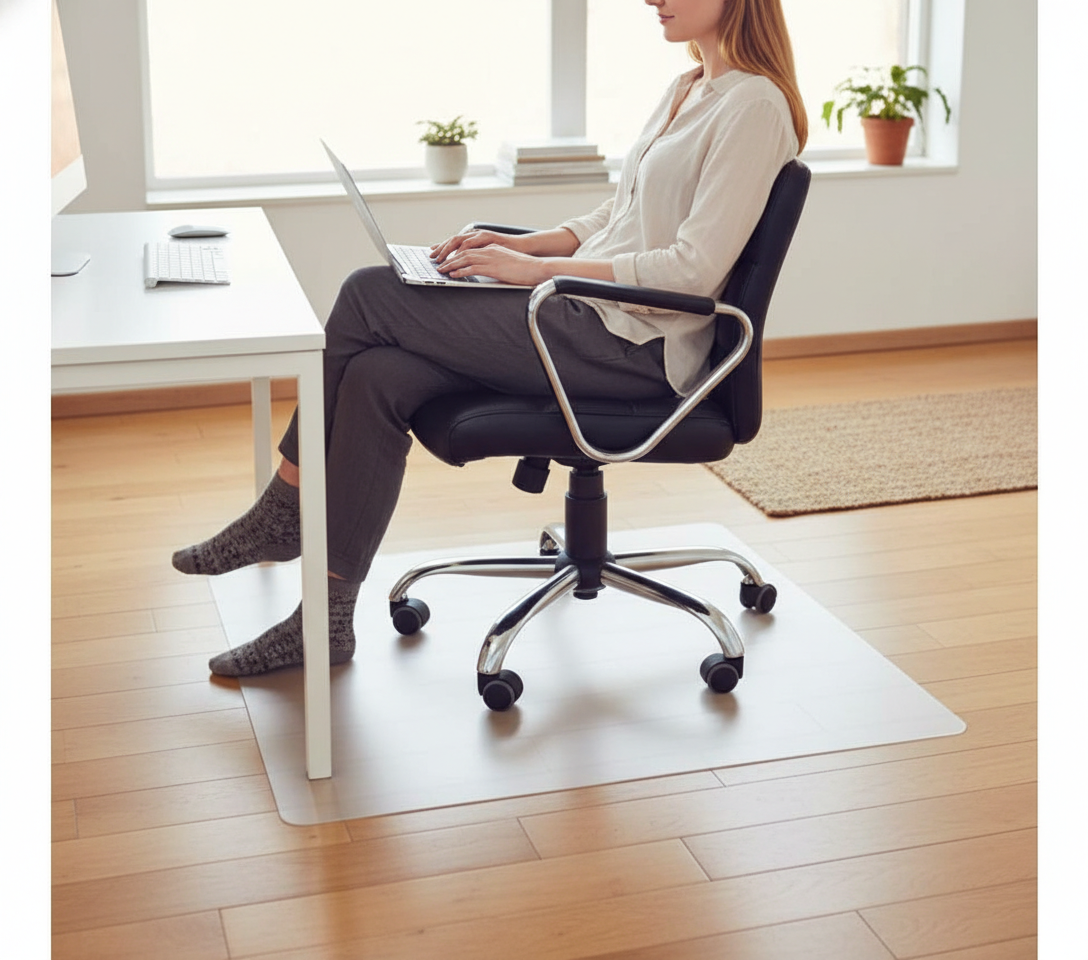 Premium High-Performance Chair Mat 90cm x 120cm - Durable APET Floor Protector for Office and Home Workspaces