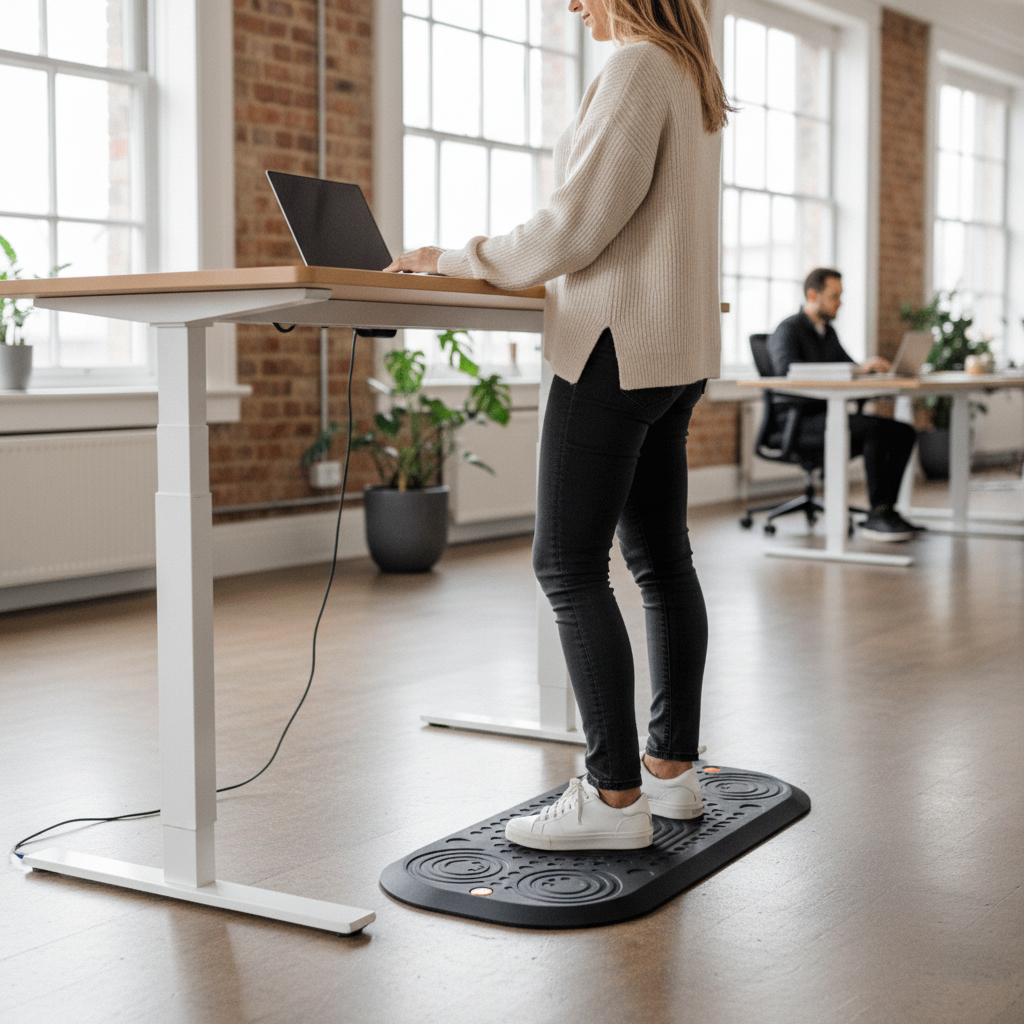 Premium Active Anti-Fatigue Standing Desk Mat 50 x 100cm with Non-Slip Base for Ergonomic Comfort and Support