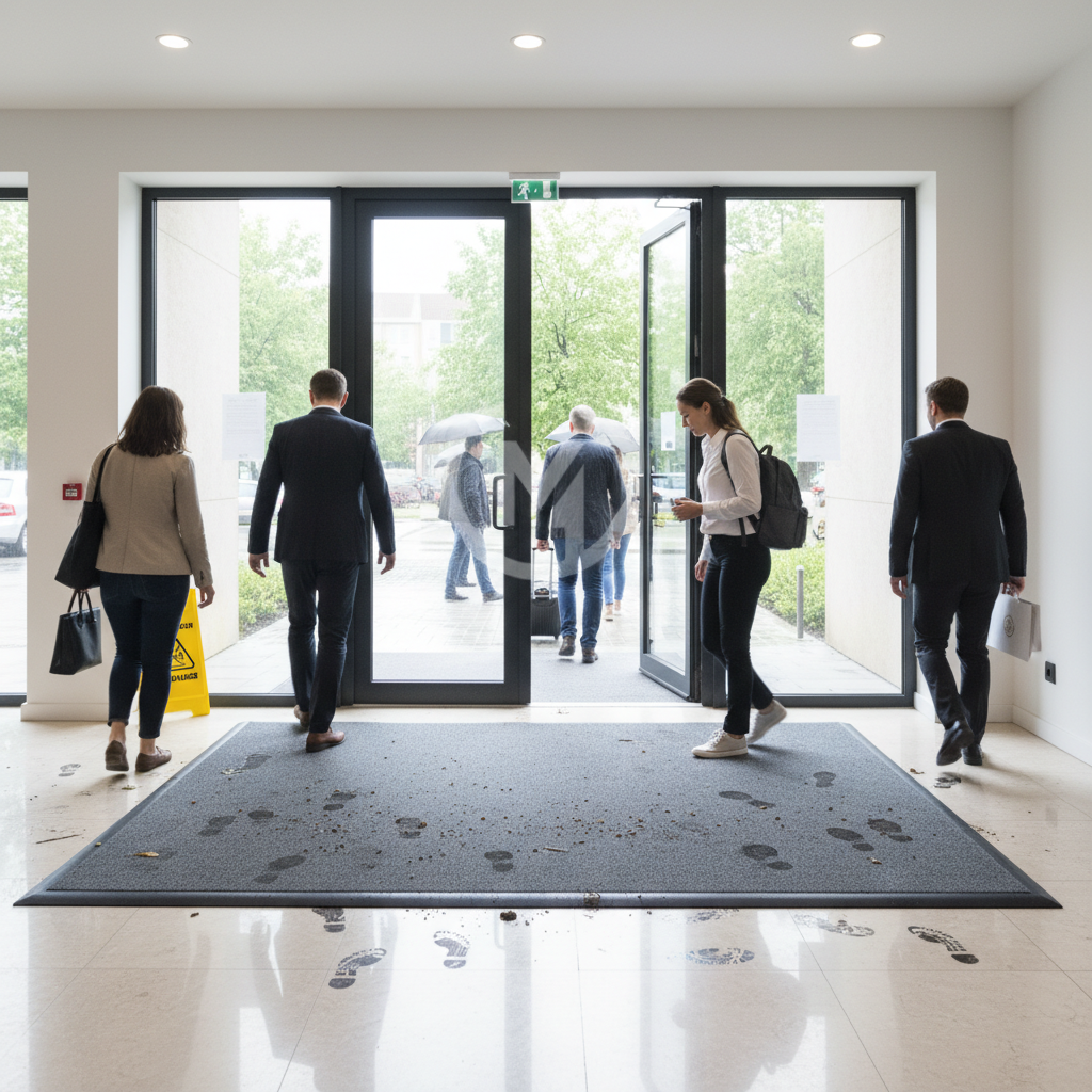 Premium Colour Brush Mat with Ramping Edge - Durable Synthetic Design for Effective Dirt Trapping and Vibrant Aesthetic