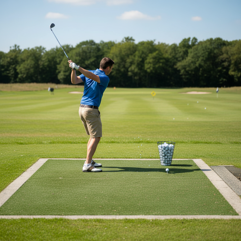 Premium Artificial Grass with 45mm Multi-Length Hybrid Pile for Golf Tees and Landscaping Applications