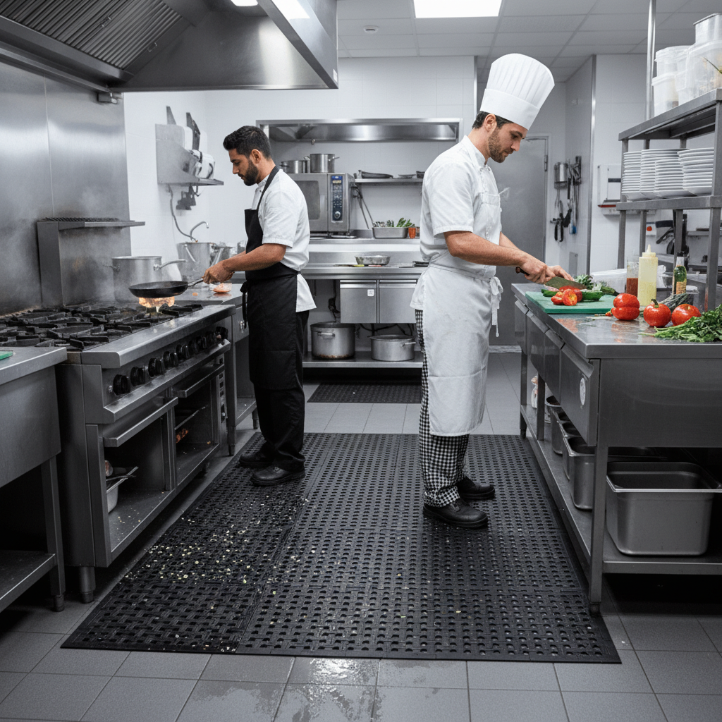 Premium Anti-Microbial Comfort Rubber Mat - Durable Nitrile Rubber with Slip Resistant Surface for Workspaces