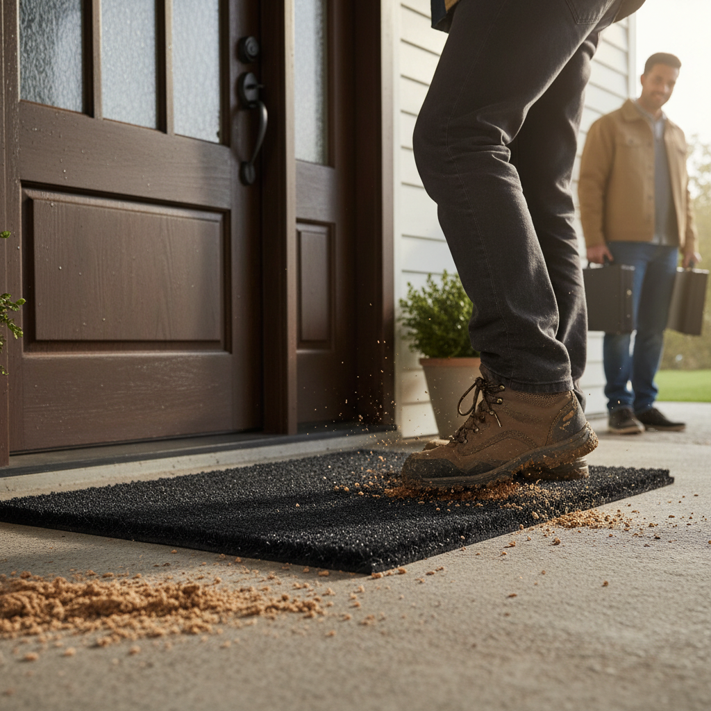 Premium Heavy Duty Coir Doormat 17mm Thick - Custom Sizing for Enhanced Dirt Trapping and Modern Entrance Appeal