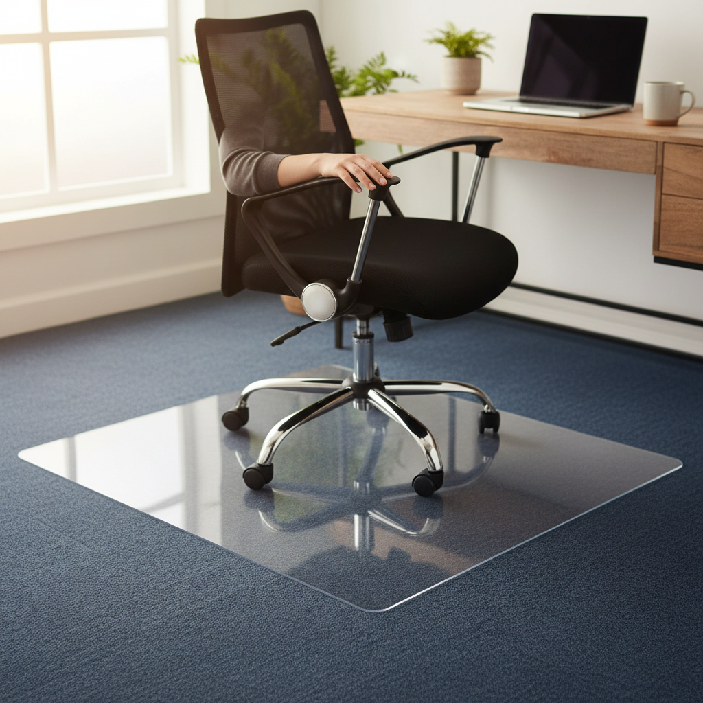 Premium Transparent Polycarbonate Chair Mat for Carpet Floors - High Scratch Resistance, Slip Resistant, and Break-Proof Design
