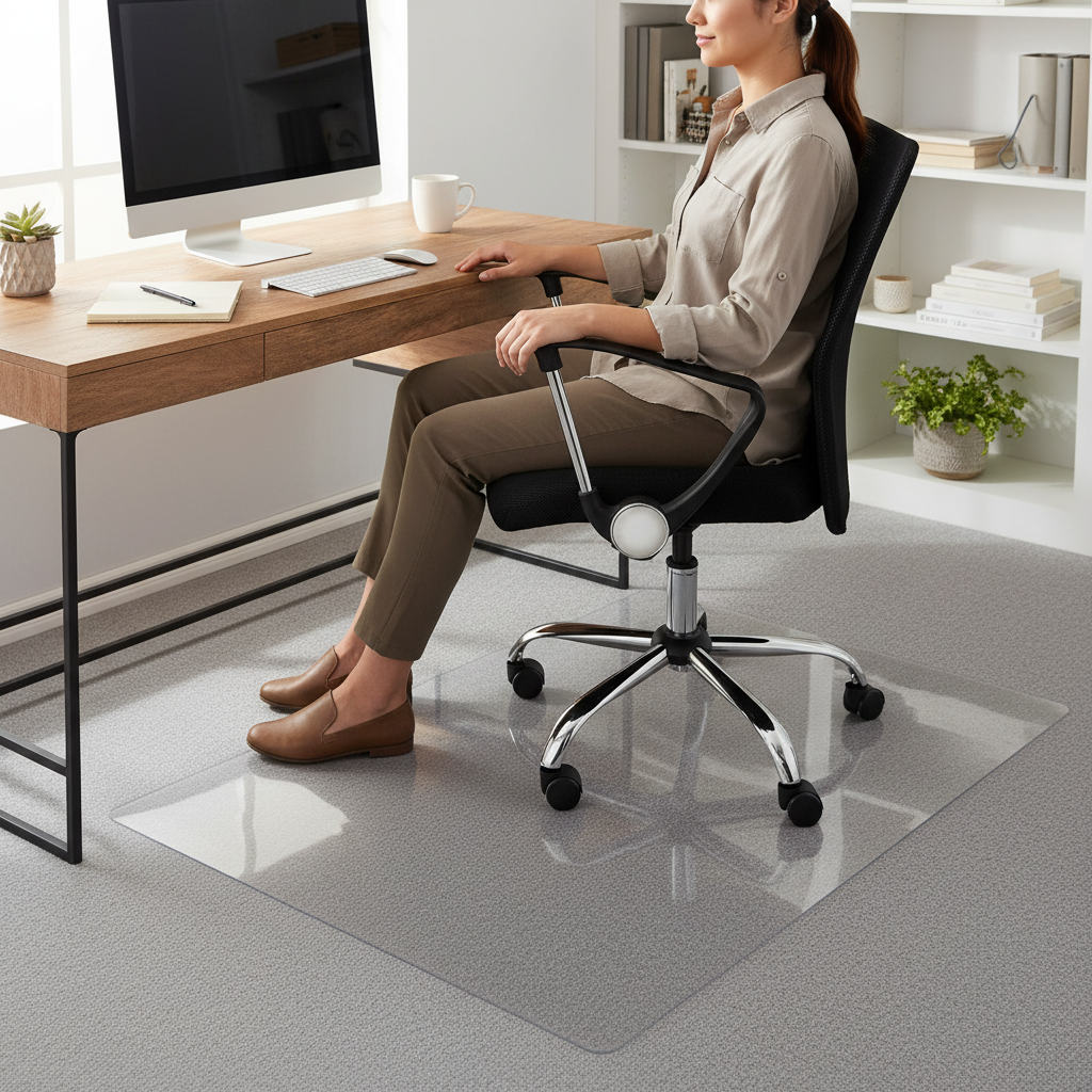 Premium Floor Protection Chair Mat for Carpet - Transparent Vinyl, Impact Resistant, Multiple Sizes Available
