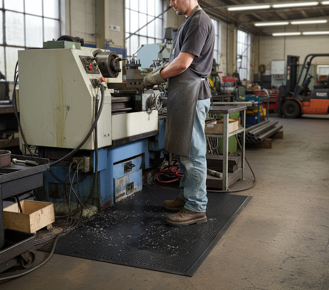 Premium Non-Slip Rubber Mats with Moulded Gripper Surface for High Traction and Chemical Resistance in Kitchens and Entrances