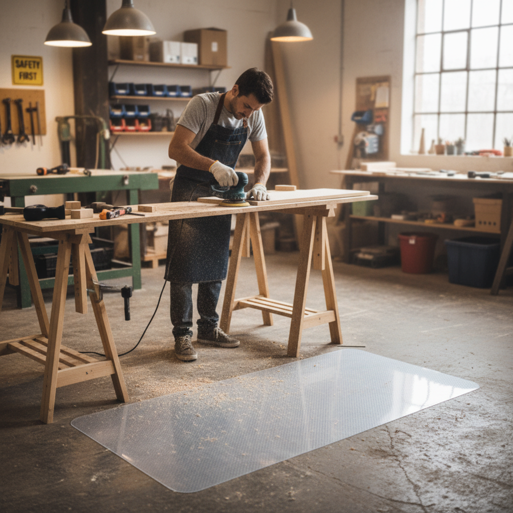 Premium Rectangular Multi-Purpose Mat - Durable Clear Vinyl with Anti-Skid Surface for Home and Office Use