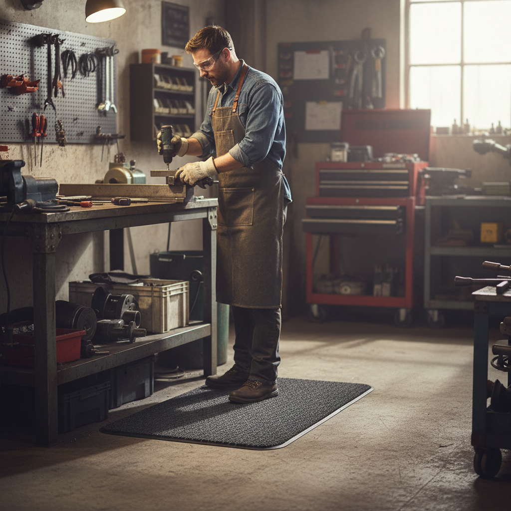 Premium Anti-Fatigue Comfort Mat 61cm x 84cm with Slip-Resistant Backing and Bevelled Edges for Safety