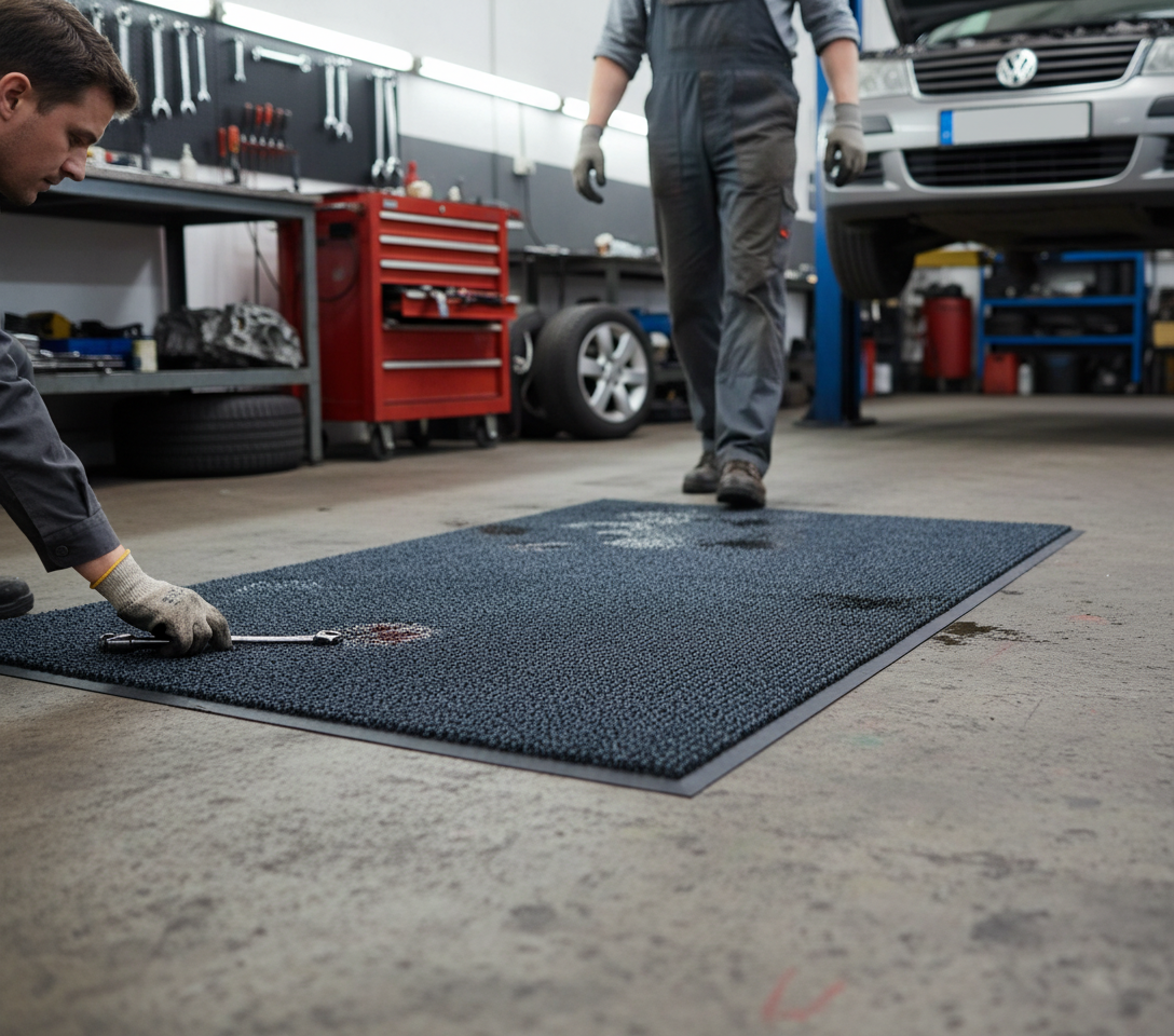 Heavy Duty Absorbent Mat with Superior Moisture Management and Nitrile Rubber Backing for High-Traffic Areas