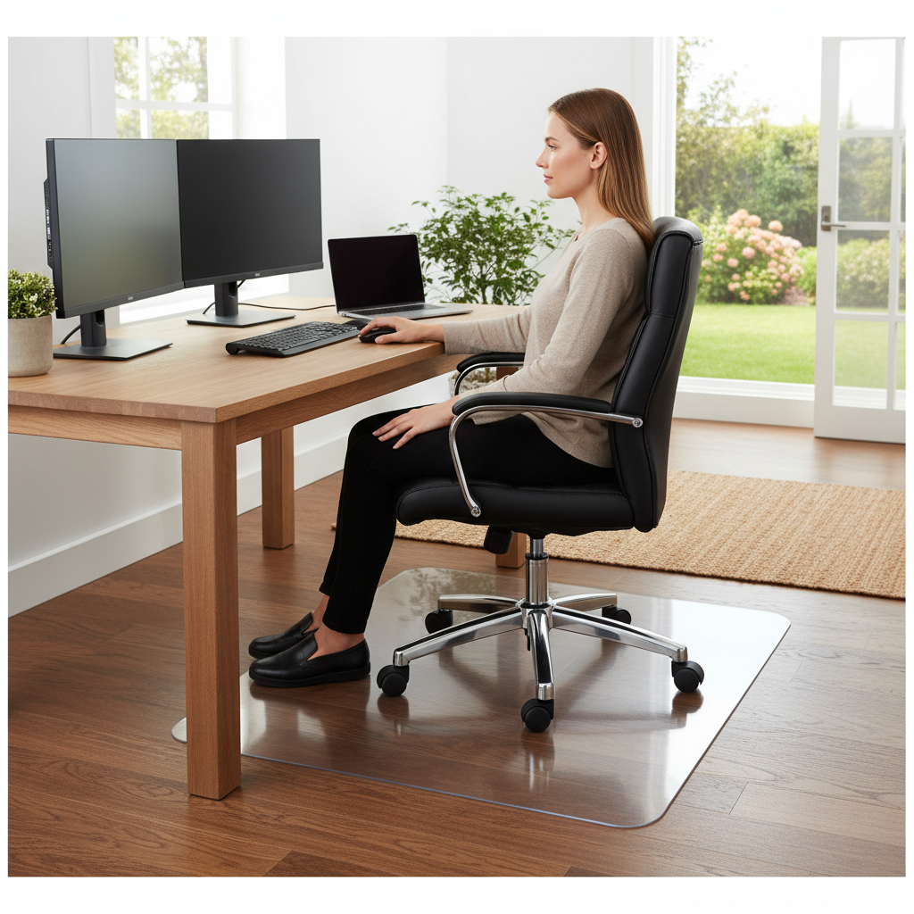 Premium Transparent Floor Protection Mat 80 × 118 cm - 5 mm Thick Shatterproof PVC for Office Chair Use on Parquet, Laminate & Carpet