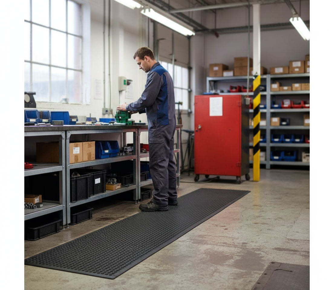 Premium Anti Fatigue Mat for Workplace Comfort - Durable Rubber Design with Ramped Edges for Safety and Enhanced Blood Circulation