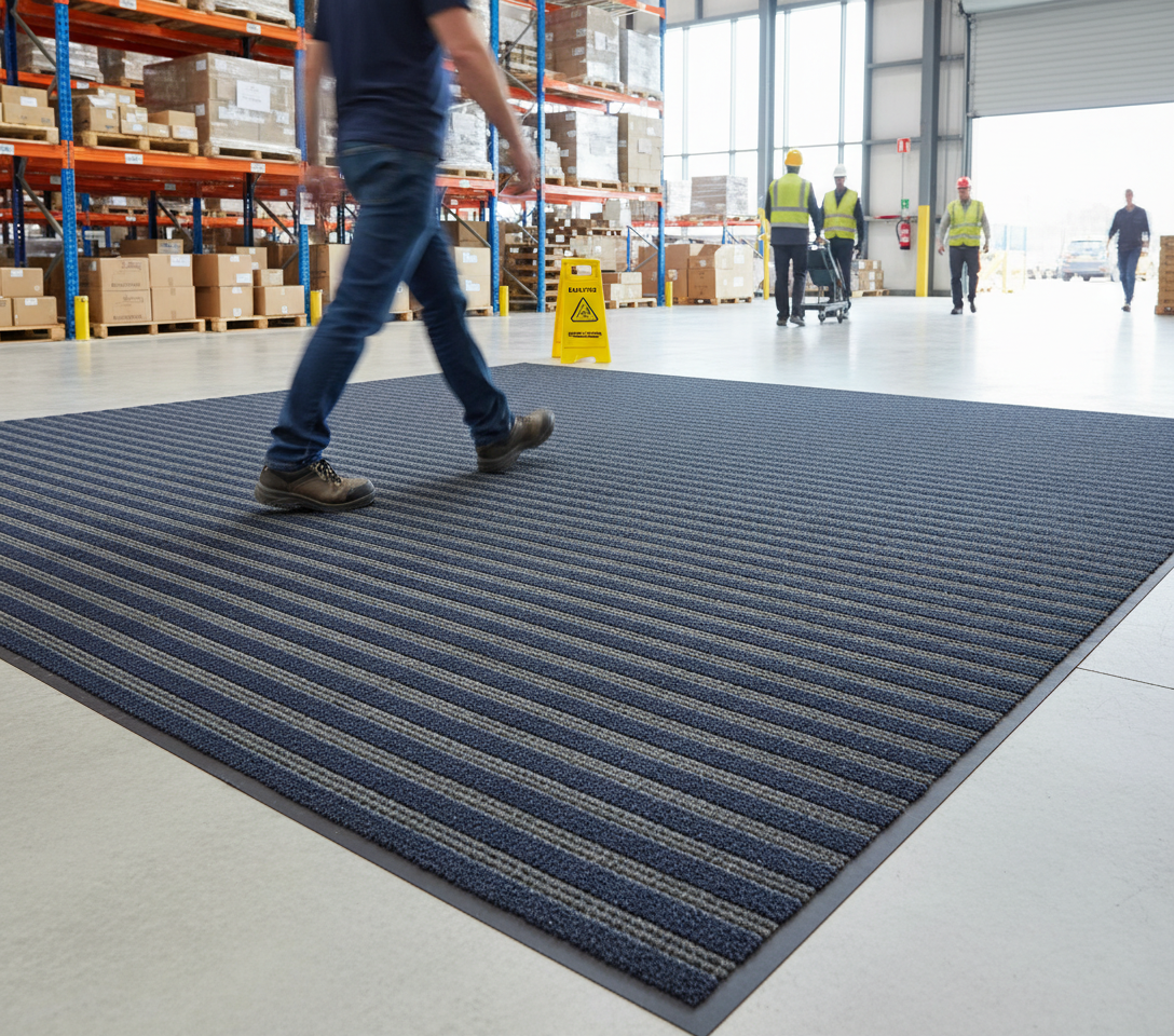 Premium Heavy Duty Track Entrance Matting with Nylon Carpet Inserts for High Traffic Areas