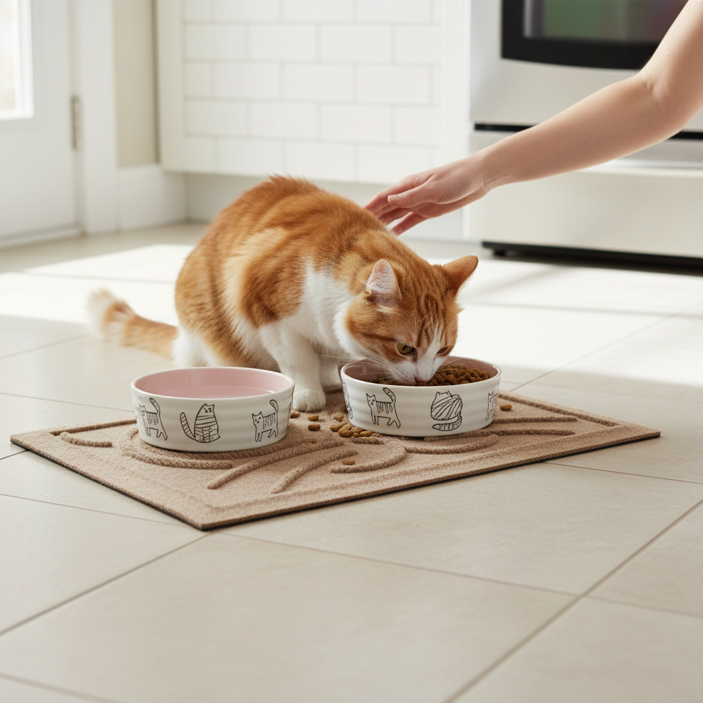 Premium Kitty Bowl Mat UK | Non-Slip Cat Feeding Mat |
