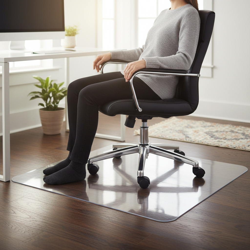 Premium Transparent Floor Protection Mat 80 × 118 cm - 5 mm Thick Shatterproof PVC for Office Chair Use on Parquet, Laminate & Carpet