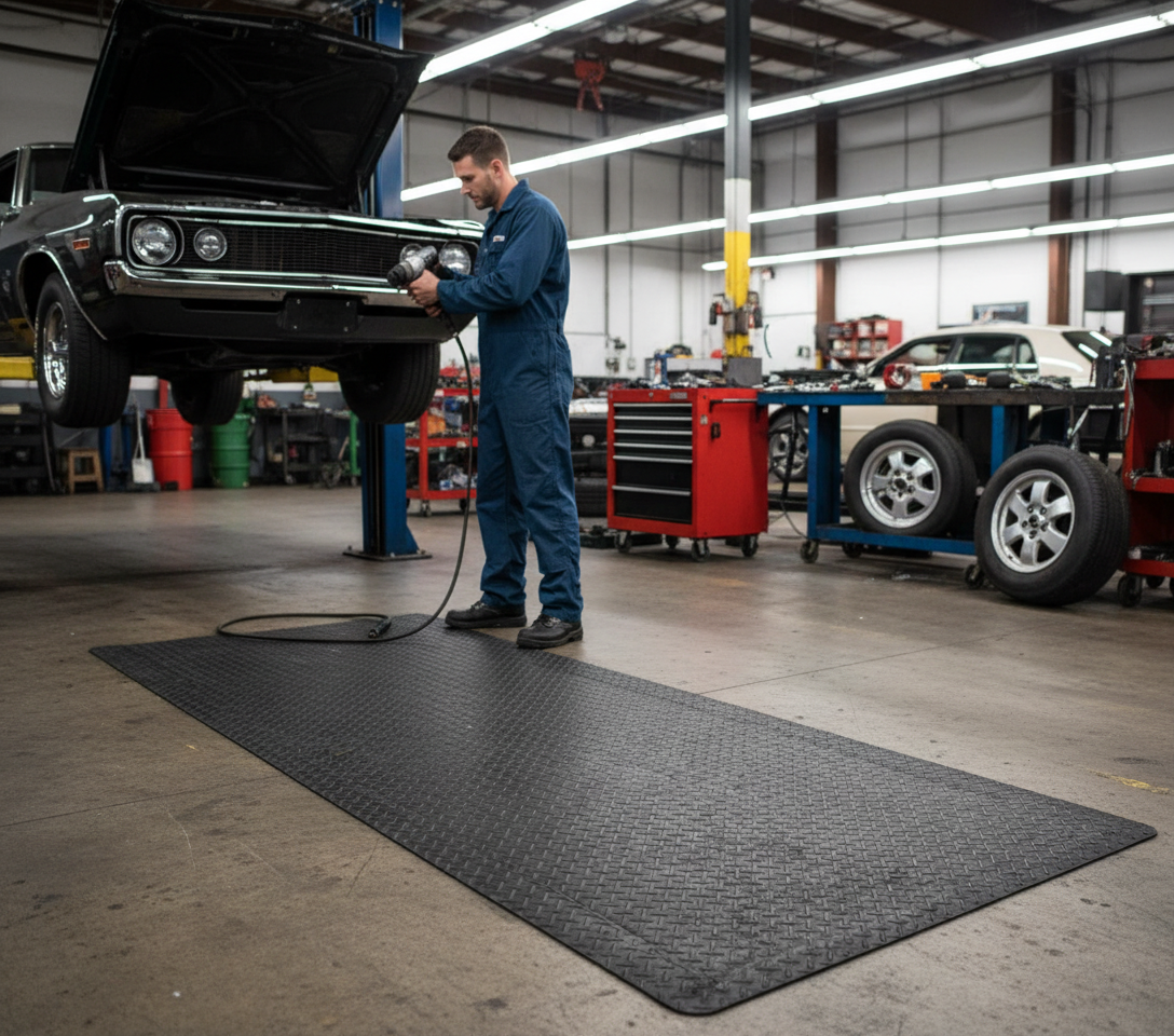 Premium Eco-Friendly Anti-Fatigue Mat with Diamond Plate Design for Enhanced Comfort and Safety