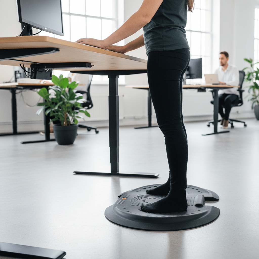 Premium Active Anti-Fatigue Standing Desk Mat, 66 x 90cm, Durable Polyurethane Construction for Ergonomic Comfort