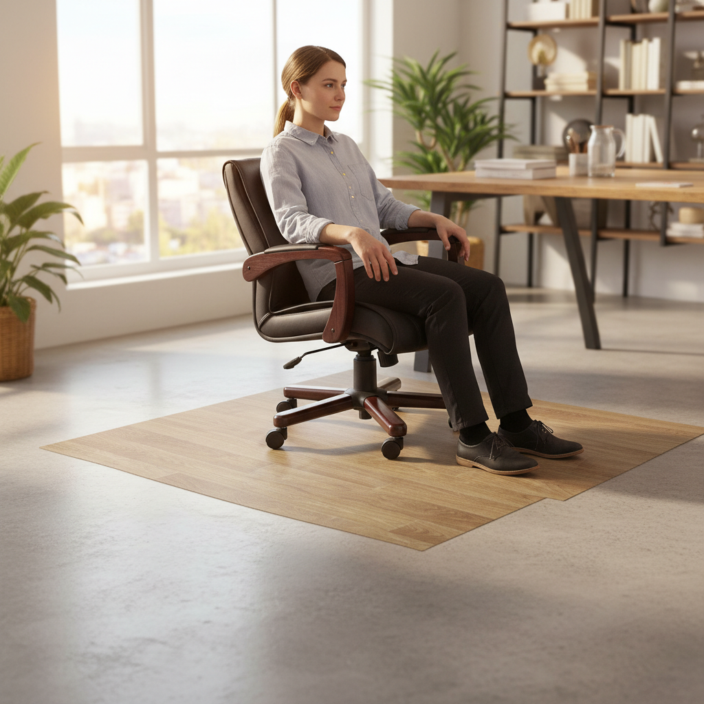Premium Floor Protection Chair Mat - Custom Fit Vinyl Matting for Hard Floors with High Durability and Easy Cleaning