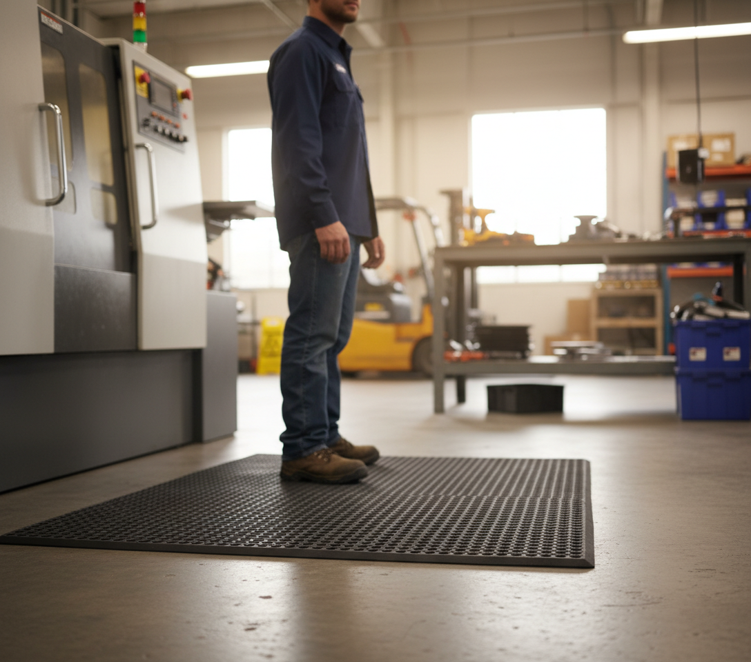 Premium Anti-Fatigue Mats with Non-Slip Surface and Bevelled Edges for Workplace Safety and Comfort