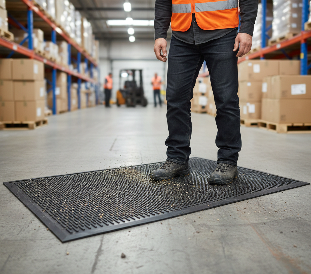 Premium Multi-Purpose Rubber Scraper Mat for Outdoor and Indoor Use - Non-Slip, Easy to Clean, Heavy Duty Design