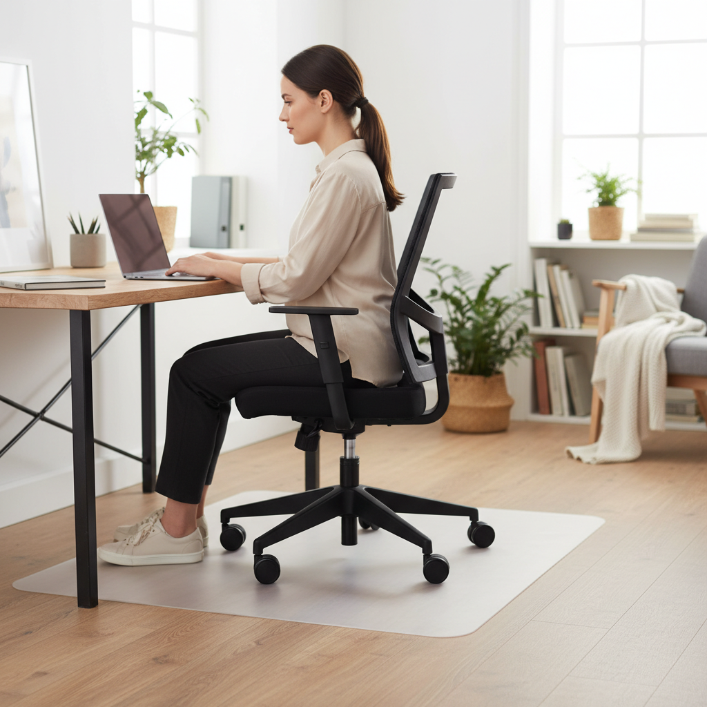 Premium Semi-Transparent Office Chair Mat for Hard Floors - Durable Polypropylene Protection against Scratches