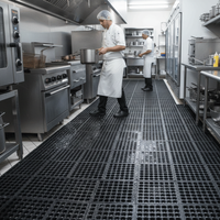 Professional Heavy Duty Interlocking Rubber Tiles for Commercial Kitchens - Slip-Resistant and Durable with Comfort Features