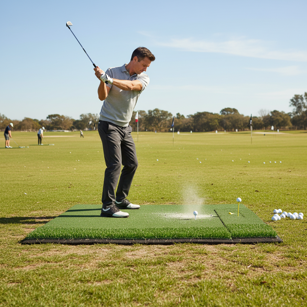 Premium Heavy Duty Golf Mat with Polypropylene Surface and Shock-Absorbing Foam Backing for Realistic Feel and Durability