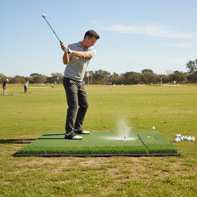 Premium Heavy Duty Golf Mat with Polypropylene Surface and Shock-Absorbing Foam Backing for Realistic Feel and Durability