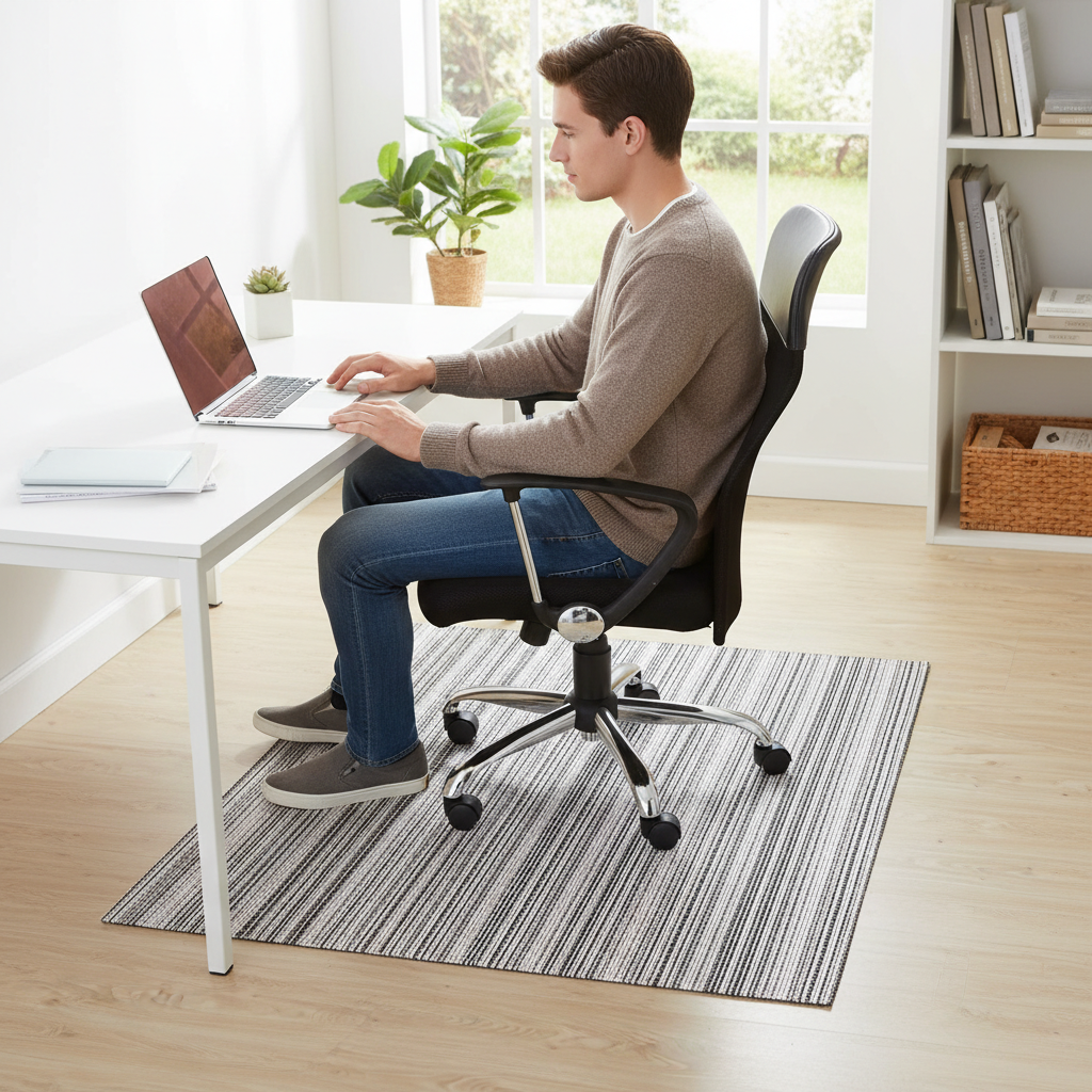 Premium Vinyl Chair Mat for Hard Floors - Durable Office Floor Protection with Antibacterial Properties
