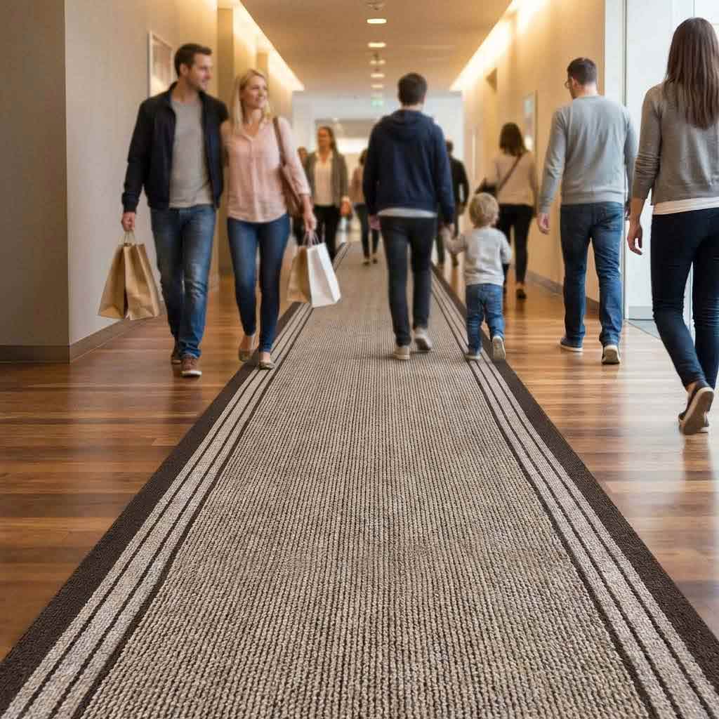 Premium Striped Hallway Mat 67cm | Heavy-Duty Non-Slip Runner