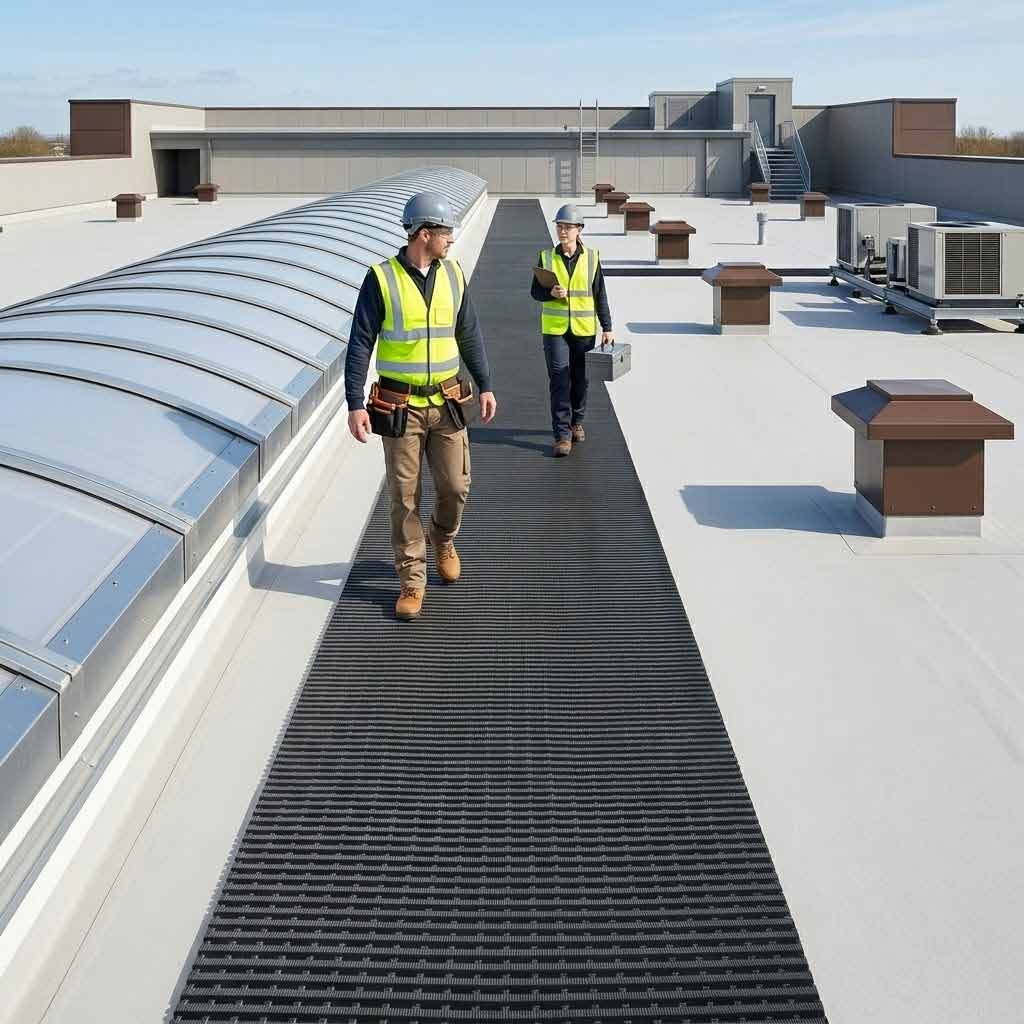 Professional Heavy Duty PVC Roof Matting - 10m Roll, Slip-Resistant and Weather-Resistant for Flat Roofs and Walkways