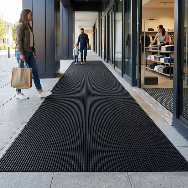 Premium Heavy Duty Entry Roll Matting with Open Grid Construction for Dirt and Moisture Control in Commercial Environments