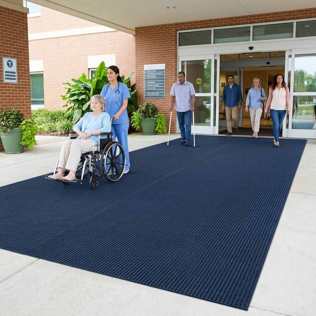 Premium Heavy Duty Entrance Roll Matting with Slip-Resistant Tread for Indoor and Outdoor Use, Easy Installation and Versatile Fit
