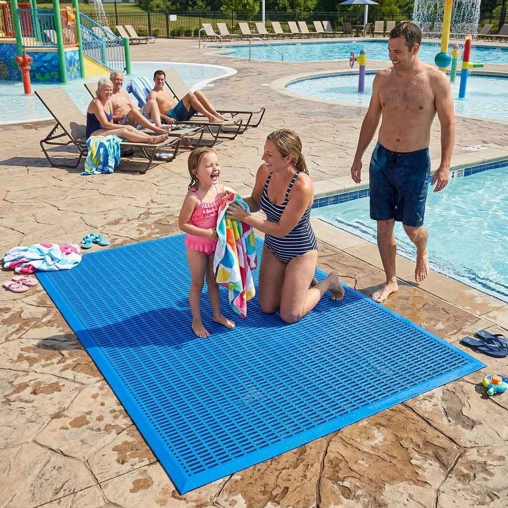 Premium Leisure Swimming Pool Matting for Enhanced Safety and Comfort in Wet Areas