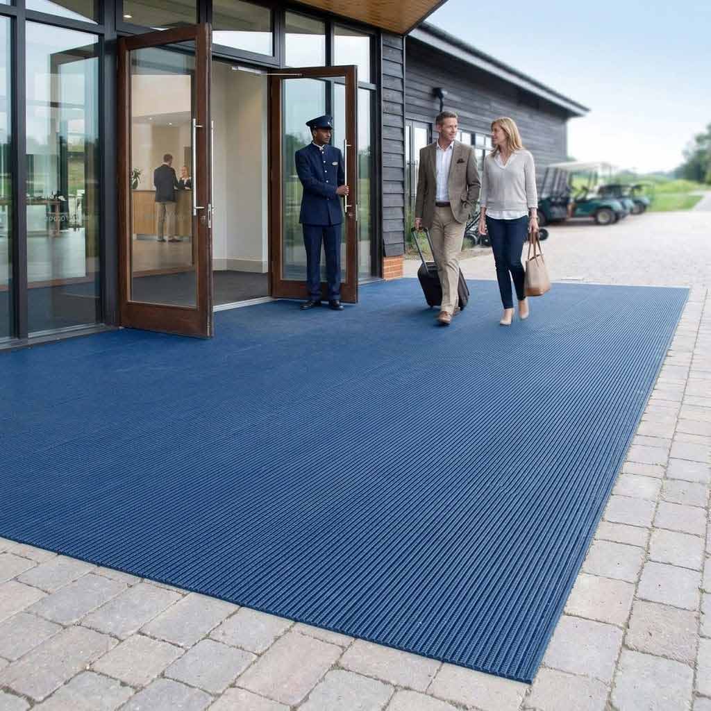 Premium Heavy Duty Entry Roll Matting with Open Grid Construction for Dirt and Moisture Control in Commercial Environments