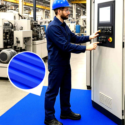 Premium Heavy-Duty Broad-Ribbed Vinyl Matting for Industrial Safety and Comfort - High-Quality Professional Grade for Industrial and Commercial App...