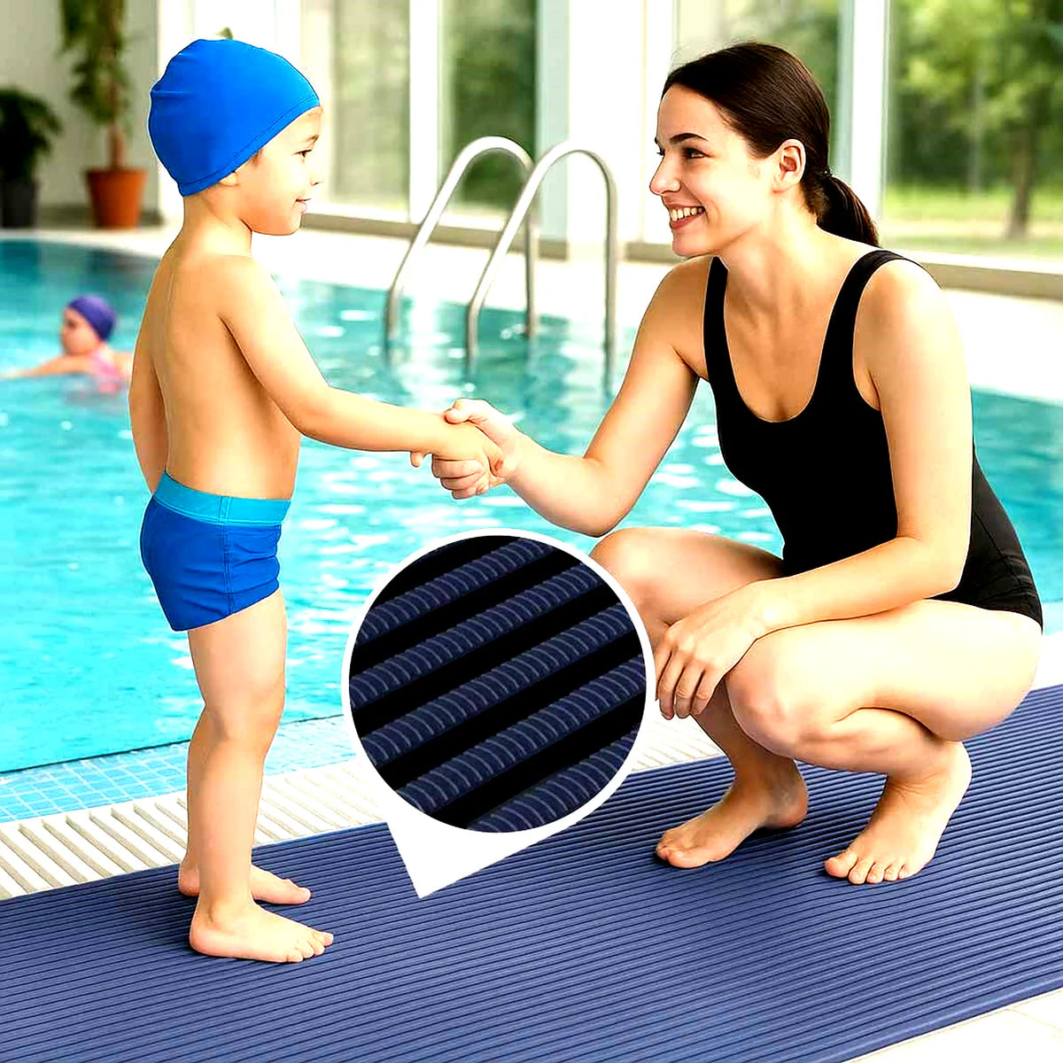 Premium Non-Slip Wet Area Mat with Multi-Directional Self-Draining Design for Safety and Hygiene in Pools and Showers