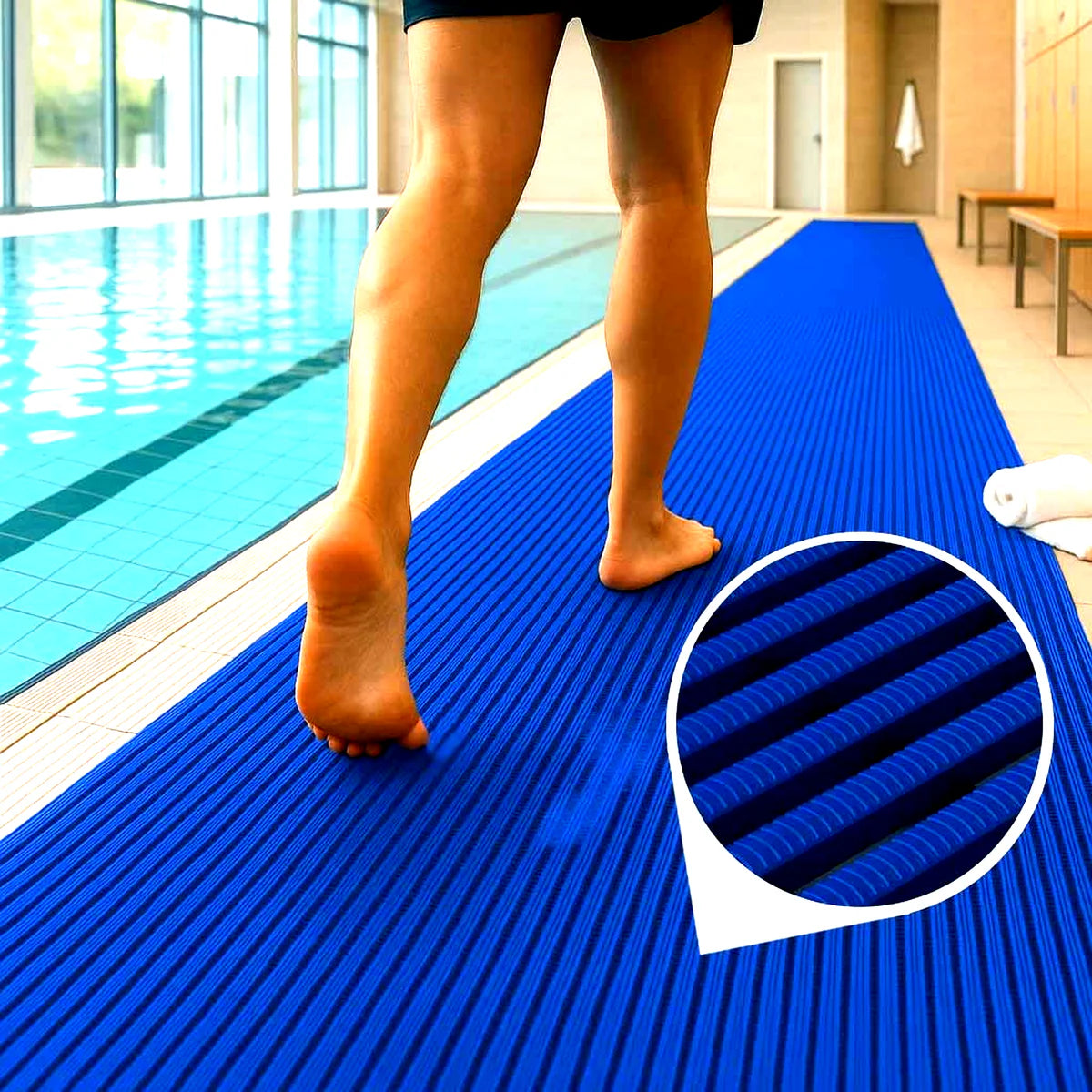 Premium Non-Slip Wet Area Mat with Multi-Directional Self-Draining Design for Safety and Hygiene in Pools and Showers