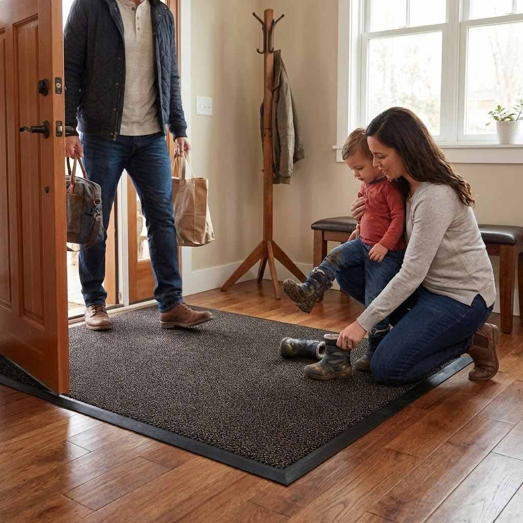 Premium Heavy Duty Entrance Mat with Moisture-Wicking Polyamide Fibres and Anti-Slip Backing for High Traffic Areas
